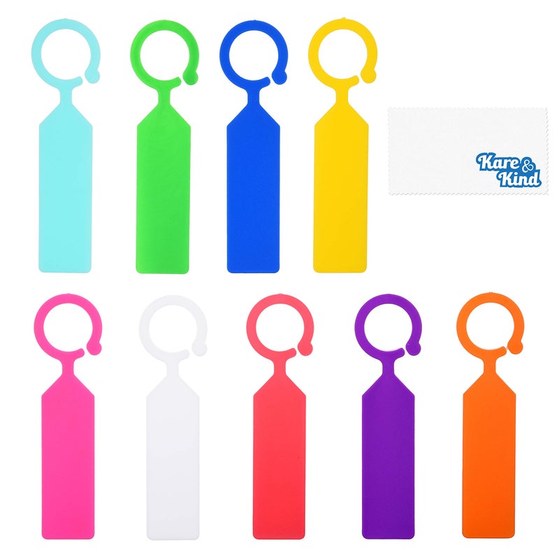 Kare Kind Plastic Garden Hanging Plant Tags 100pcs 11x2.5cm - Kare & Kind 100x Ring Tag Hanging Plant Labels - Colorful Plastic Plant Hook and Tree Tags - Image 1